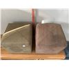 Image 2 : 2 CUBE FOOT STOOLS, SUEDE 15"H