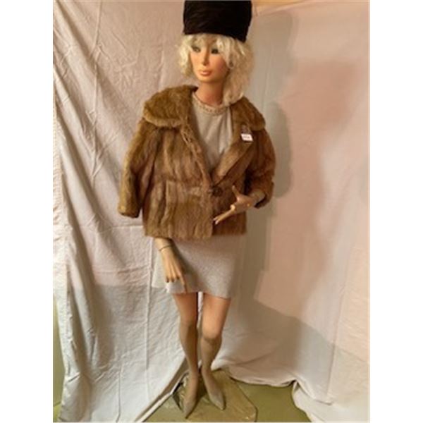 Waist length stole muskrat Hudson Bay size 10-12