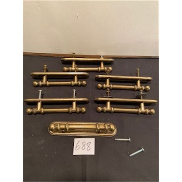 6 solid brass drawer pulls