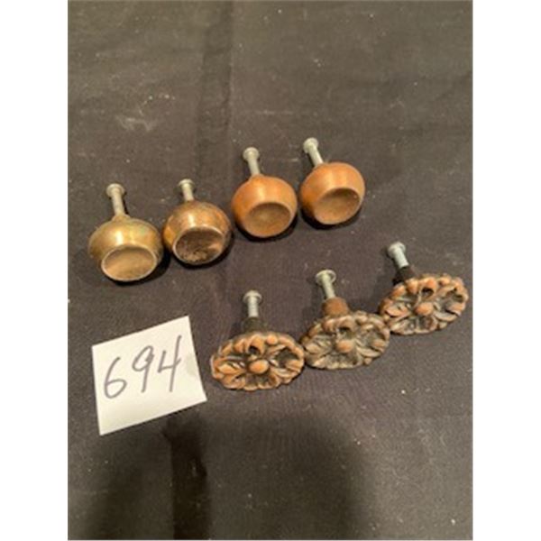 7 assorted copper pulls
