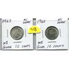 Image 1 : lot of 2 1963 & 1965 10 cents