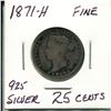 Image 1 : 1871H victoria 25 cents