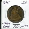 Image 1 : 1875 usa liberty seated 50 cents