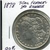 Image 1 : 1878 90% silver morgan dollar "7 tail feathers, 3 reverse"