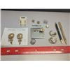 Image 1 : 2 pens, earrings (pierced and clip on) pins and a brooch