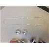 Image 2 : 4 pairs of earrings (pierced) and silver neck chain *marked .925 Made In Italy*