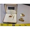Image 1 : Goldstone tie pin & cufflinks