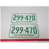 Image 1 : 1968 Sask License Plates - Front & Back