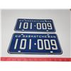 Image 1 : 1962 Sask License Plates - Front & Back