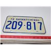 Image 1 : 1972 Sask License Plate