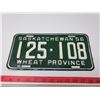 Image 1 : 1956 Sask License Plate