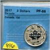 Image 1 : 2017 3 dollars .9999 silver "canada 150" pf-66