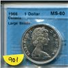 Image 1 : 1966 1 dollar (large beads) ms-60