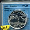 Image 1 : 2005 5 dollars .9999 silver "atlantic walrus" pf-68