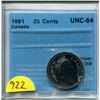Image 1 : 1991 25 cents unc-64 CCCS