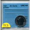 Image 1 : 1991 25 cents unc-64 CCCS