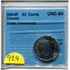 Image 1 : 2004P 25 cents "santa" colourized unc-64 CCCS