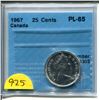 Image 1 : 1967 25 cents pl-65 CCCS