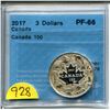 Image 1 : 2017 3 dollars .9999 silver "canada 150" pf-66