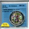 Image 1 : 2013 10 dollars .9999 silver "dragonfly" pf-70