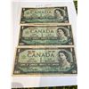 Image 2 : Canada Three 1967 Centennial One Dollar Bills