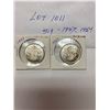 Image 1 : Canada 1954 and 1957 Fifty 50 Cent Piece .800 Silver