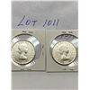 Image 4 : Canada 1954 and 1957 Fifty 50 Cent Piece .800 Silver