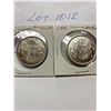 Image 1 : Canada 1954 and 1956 Fifty 50 Cent Piece .800 Silver