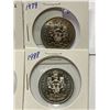 Image 3 : Canada 1976, 1979, 1984 and 1988 Fifty 50 Cent Piece Nickel