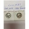 Image 1 : USA 1952 and 1956 Quarters 25 Cents 90% silver