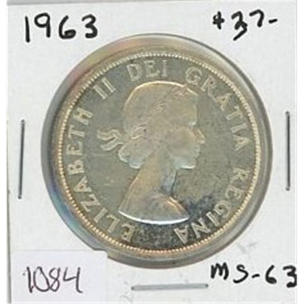 1963 Canadian Silver Dollar