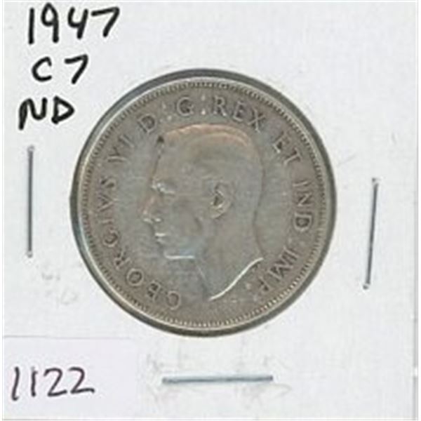 1947 C7 ND Canadian Silver Fifty Cent Piece