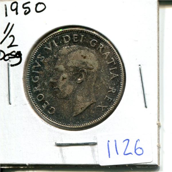 63 1950 Half Design Canadian Silver Fifty Cent Piece