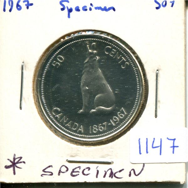 1967 Specimen Canadian Silver Fifty Cent Piece