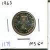 Image 1 : 1963 Canadian Twenty-Five Cent Piece