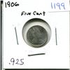 Image 1 : 1906 Canadian Silver Five Cent Piece