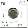 Image 1 : 1911 Canadian Silver Five Cent Piece