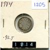 Image 1 : 1914 Canadian Silver Five Cent Piece