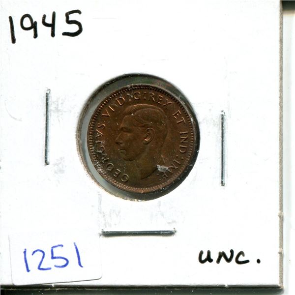 1945 Canadian One Cent Piece