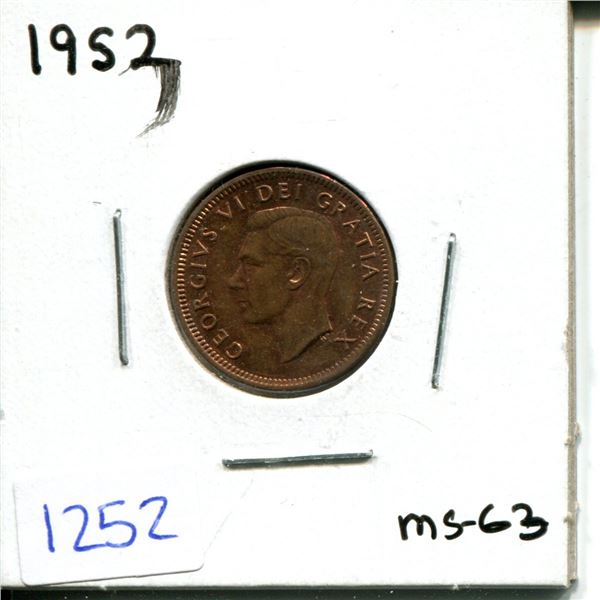 1952 Canadian One Cent Piece