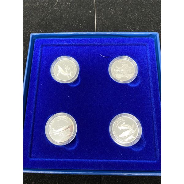 1998 Discovering Nature Canada's Ocean Giants Sterling Silver Set