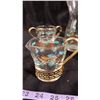 Image 5 : collectible Libby Glass set by David Douglas: Flameproof Turquoise & gold Pinecone motif coffee set