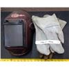 Image 1 : Welding Helmet & 4 Pairs Welding Gloves