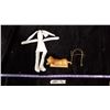 Image 1 : Lot Wooden Dog & Stuffed Toy & Holder