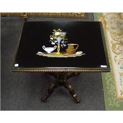 An exceptional antique Italian pietra dura salon table. Inla