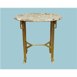 A pair of rare French "Louis XV Revival" bronze tables with 