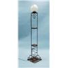 Image 1 : ART DECO - A hand hammered wrought iron floor lamp with a fr