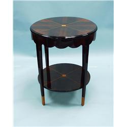 ART DECO - A two tiered circular Brazilian rosewood salon ta