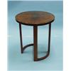 Image 1 : ART DECO - A circular walnut and mahogany table with a burle
