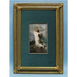 TRAURIGE PSYCHAE - A rare antique German KPM porcelain plaqu